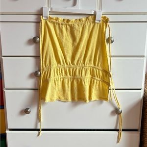 FREE PEOPLE YELLOW HALTER TOP